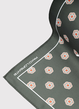 Ciemnozielona poszetka męska sześciokąty