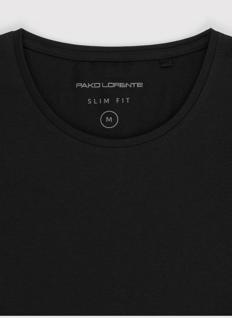 Czarny gładki T-shirt Basic