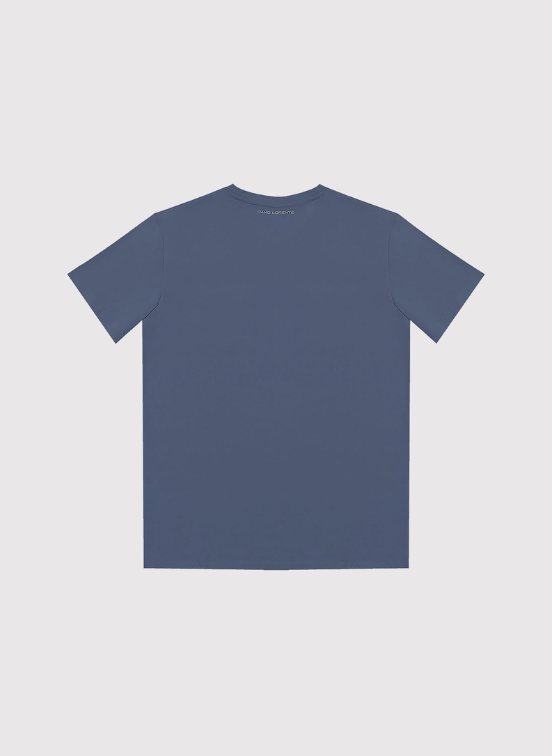 Bawełniany t-shirt męski w kolorze niebieskim