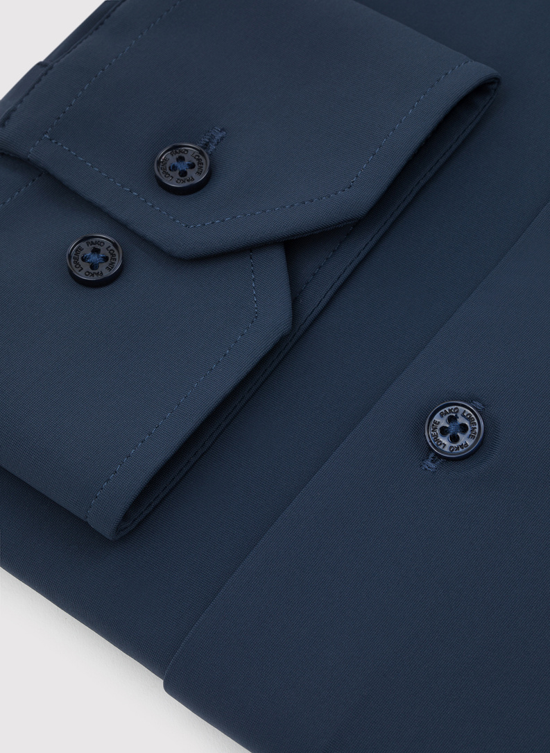 Gładka koszula męska w kolorze granatowym