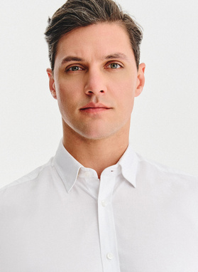 Biała bawełniana koszula męska