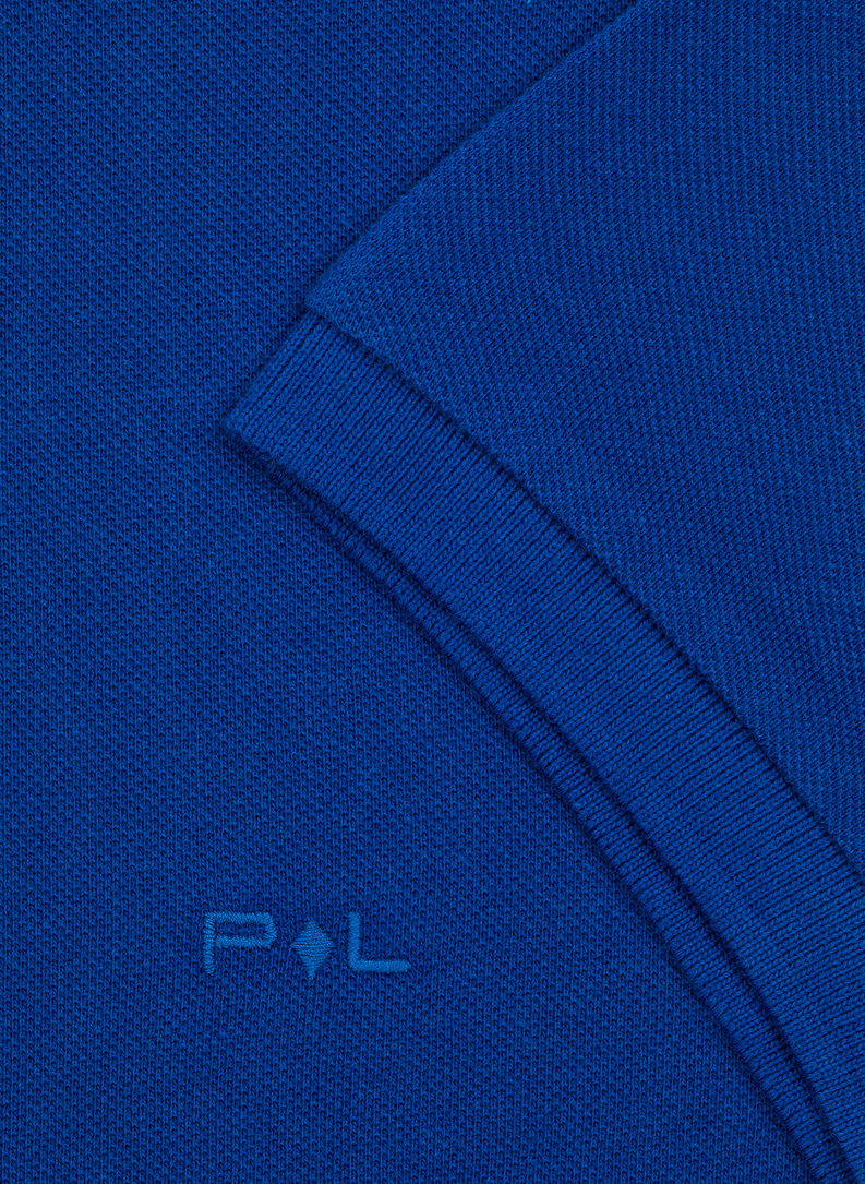 Gładki T-shirt polo w kolorze indygo