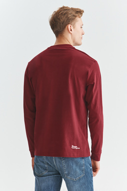 T-shirt z długim rękawem bordowy C21WF-TL-050-D