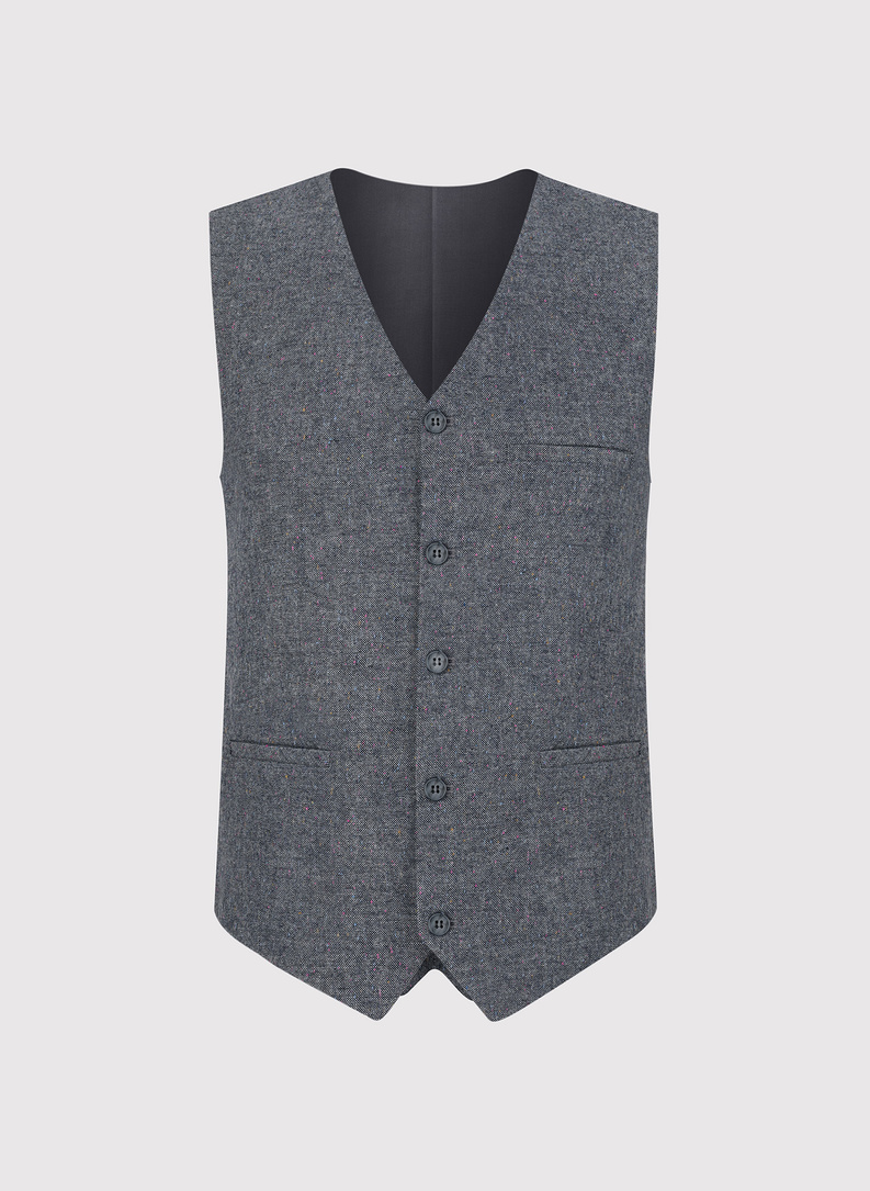 Szara kamizelka męska z wełną