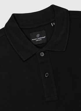 Czarny t-shirt polo z bawełny