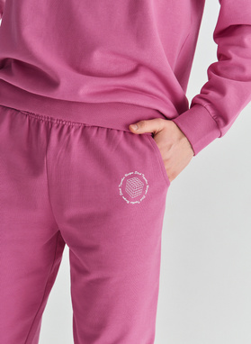 Różowe spodnie dresowe oversize C22SF-WD-002-R-0