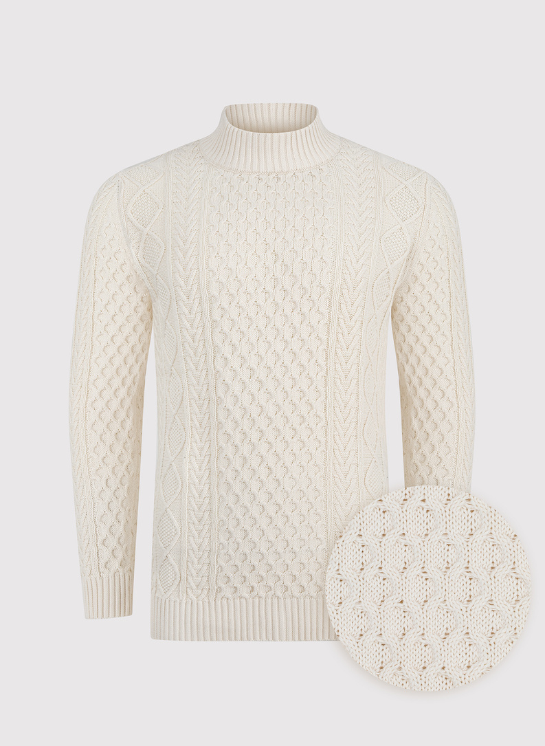 Beżowy sweter męski