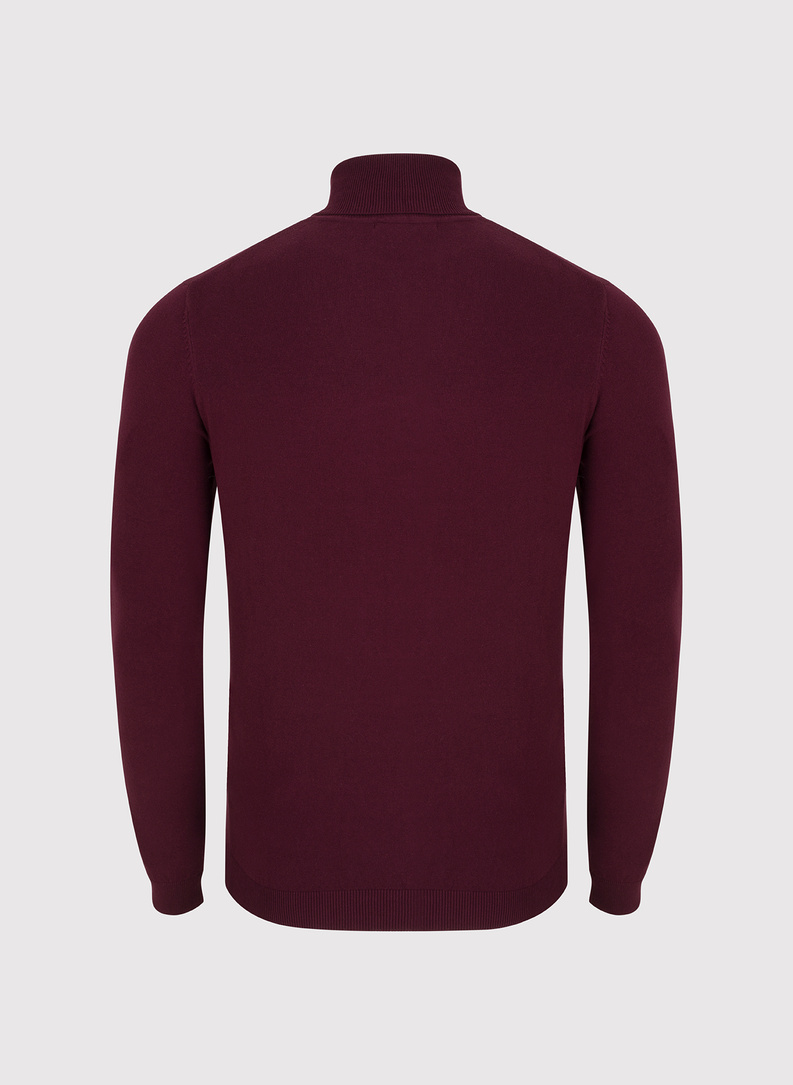 Burgundowy gładki golf męski