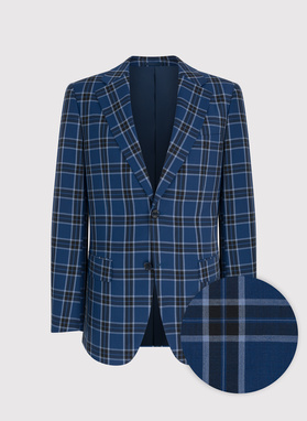 Granatowa marynarka w kratę