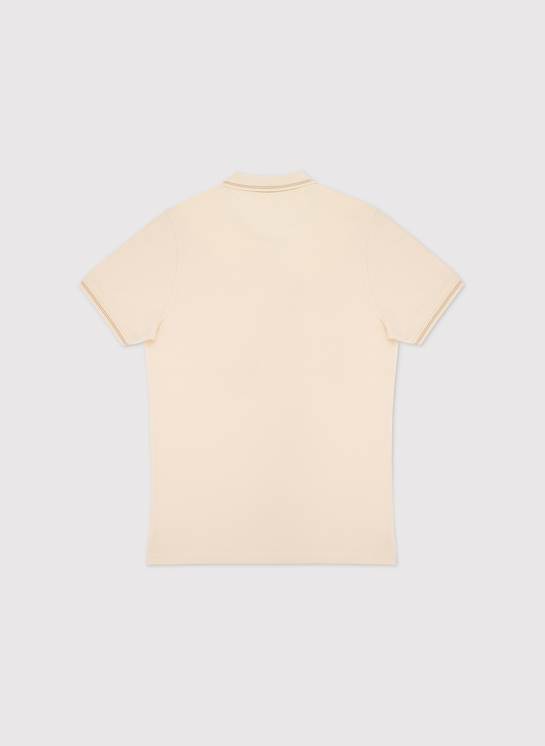 T-shirt polo w kolorze beżowym