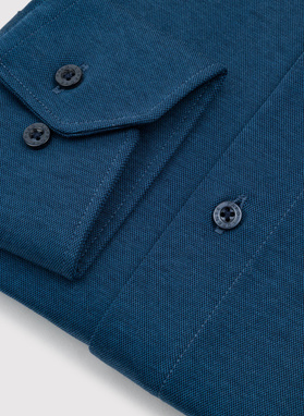 Granatowa dzianinowa koszula męska