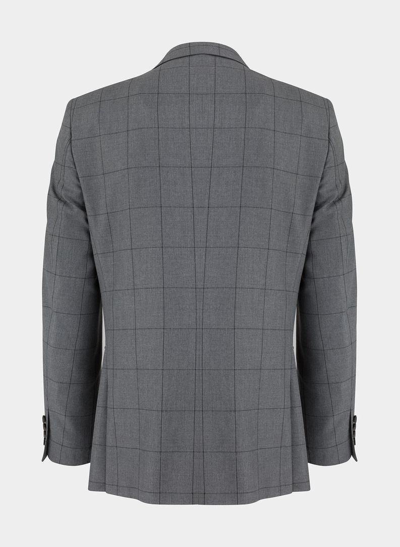 Szary garnitur CARLOS w kratę