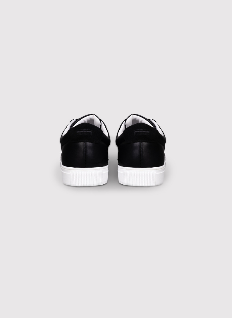 Skórzane czarne sneakersy męskie