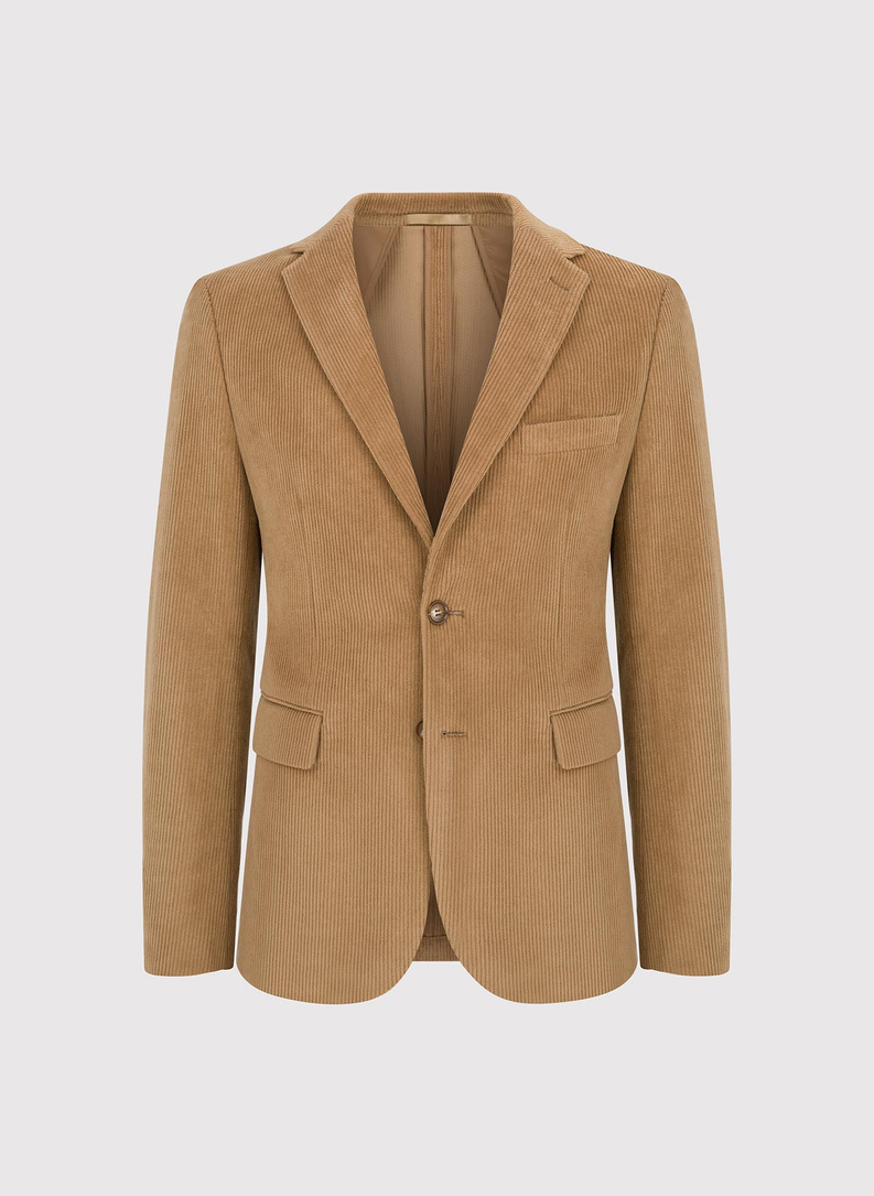 Beżowa sztruksowa marynarka męska