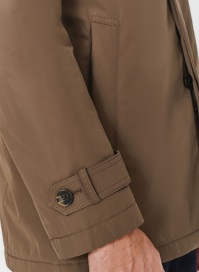 Brązowy przejściowy płaszcz męski