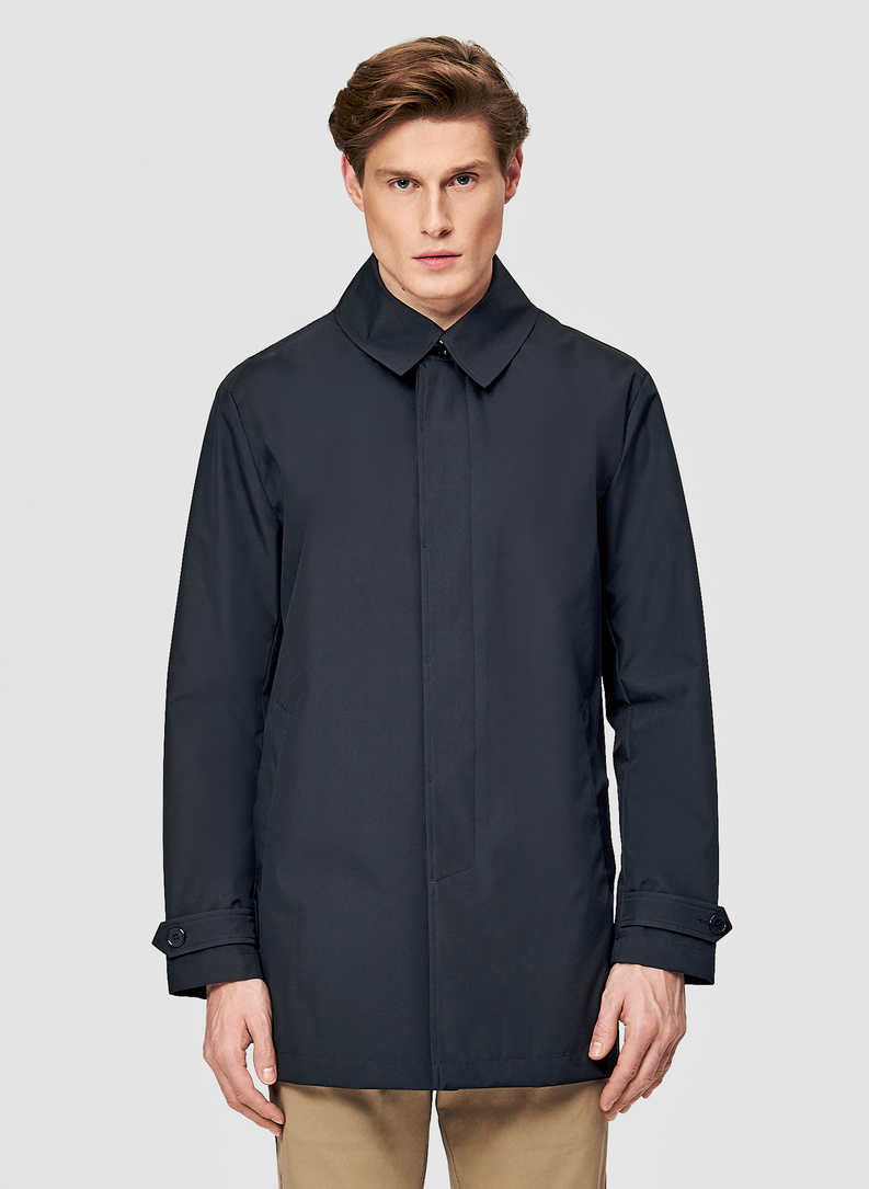 Wiosenny granatowy płaszcz męski