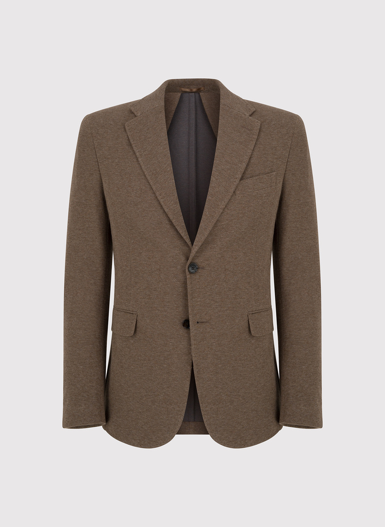 Brązowa marynarka z dzianiny