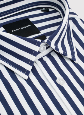 Koszula męska w granatowy prążek