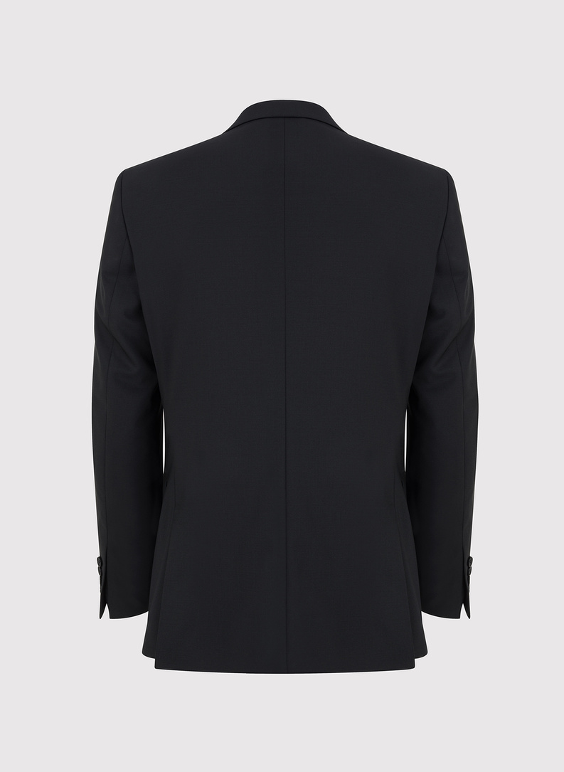 Wełniany czarny garnitur męski