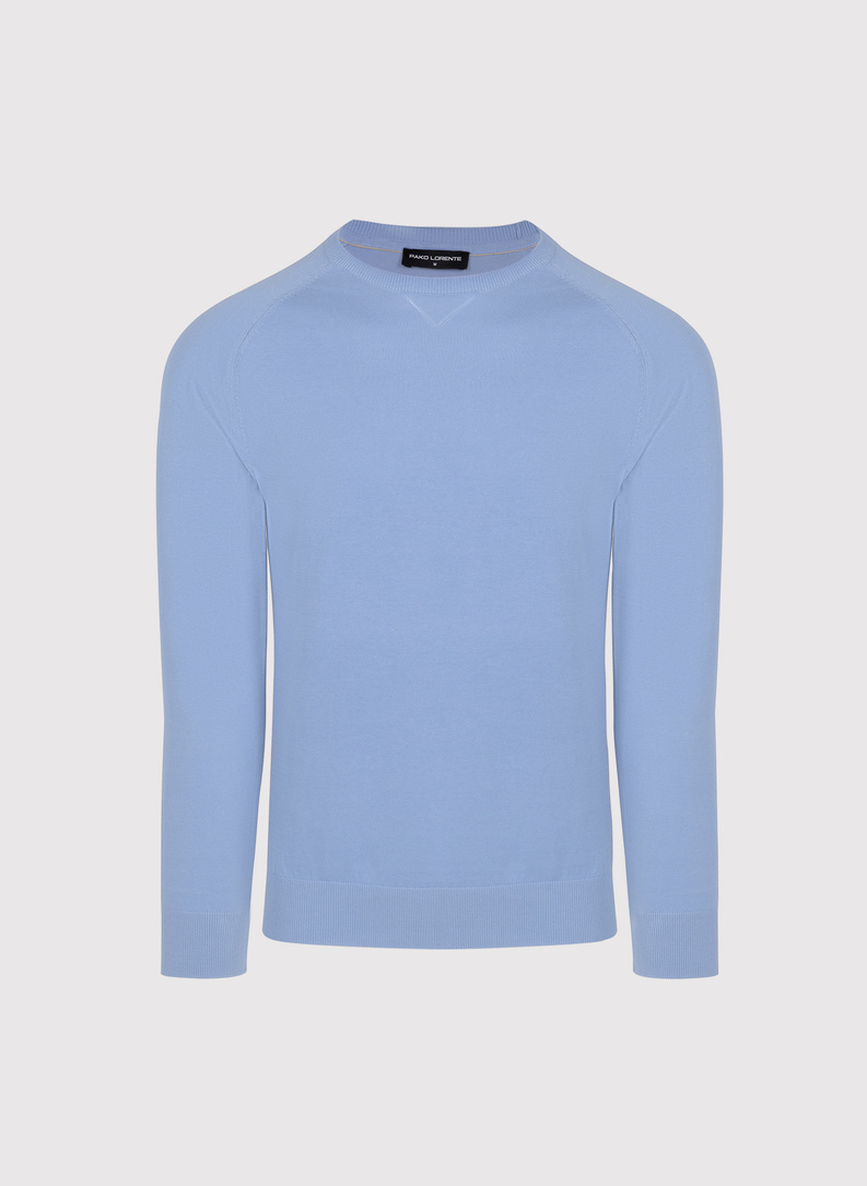 Niebieski sweter męski o-neck