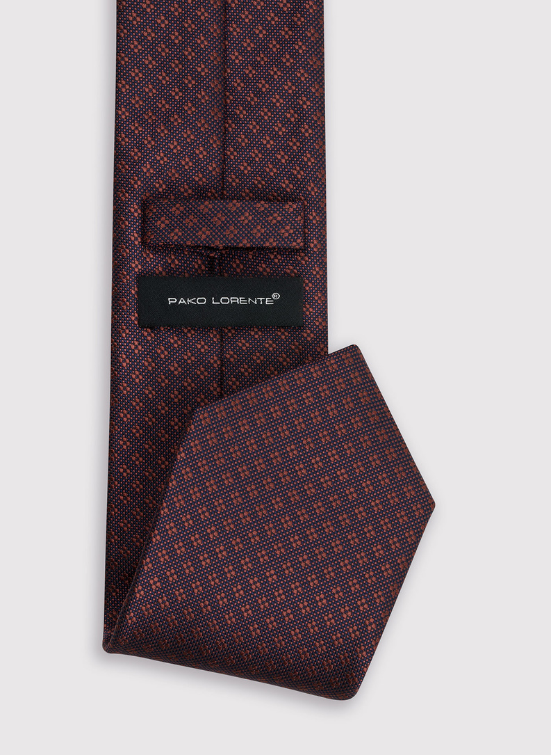 Wzorzysty krawat męski w kolorze bordowym 