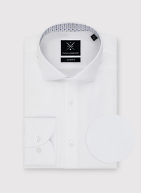 Biała koszula męska z kontrastowym wykończeniem