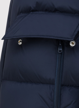 Granatowa długa pikowana kurtka