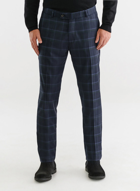 Granatowe spodnie garniturowe