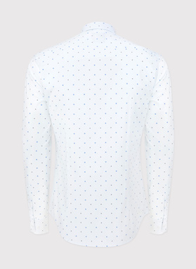 Męska biała koszula w mikrowzór