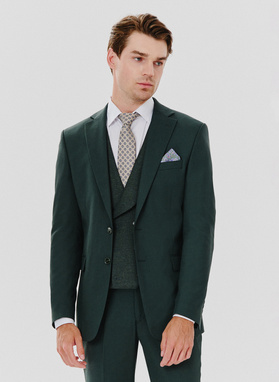 Dwuczęściowy garnitur męski w kolorze zielonym
