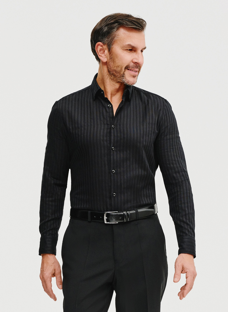 Bawełniana koszula męska w czarnym kolorze