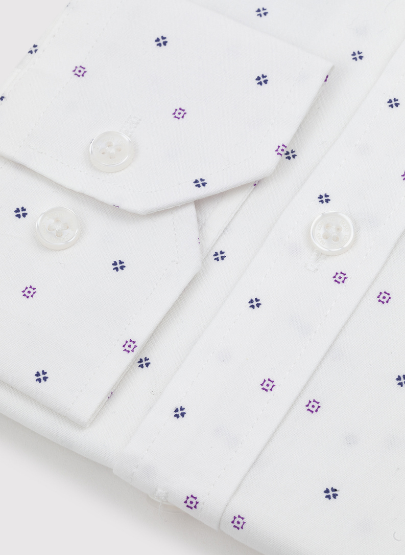 Koszula w kolorze białym w drobny wzór