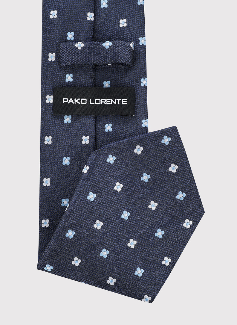 Granatowy krawat we wzór