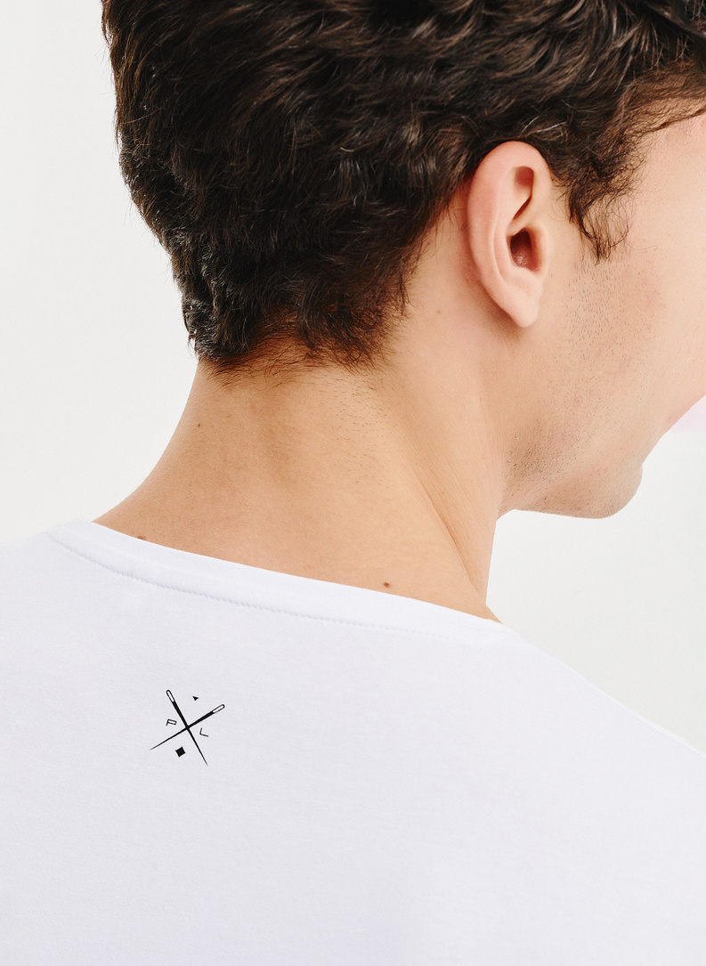 Biały gładki t-shirt męski