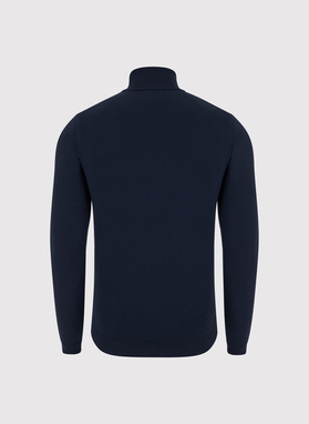 Granatowy gładki golf męski