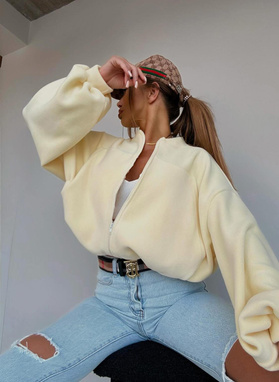 Bluza BOHO z polaru żółta