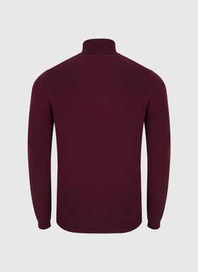 Burgundowy gładki golf męski