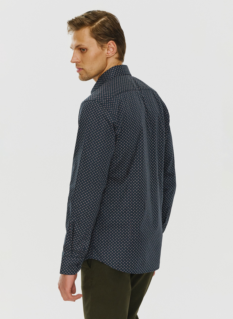 Koszula w kolorze granatowym w mikrowzór