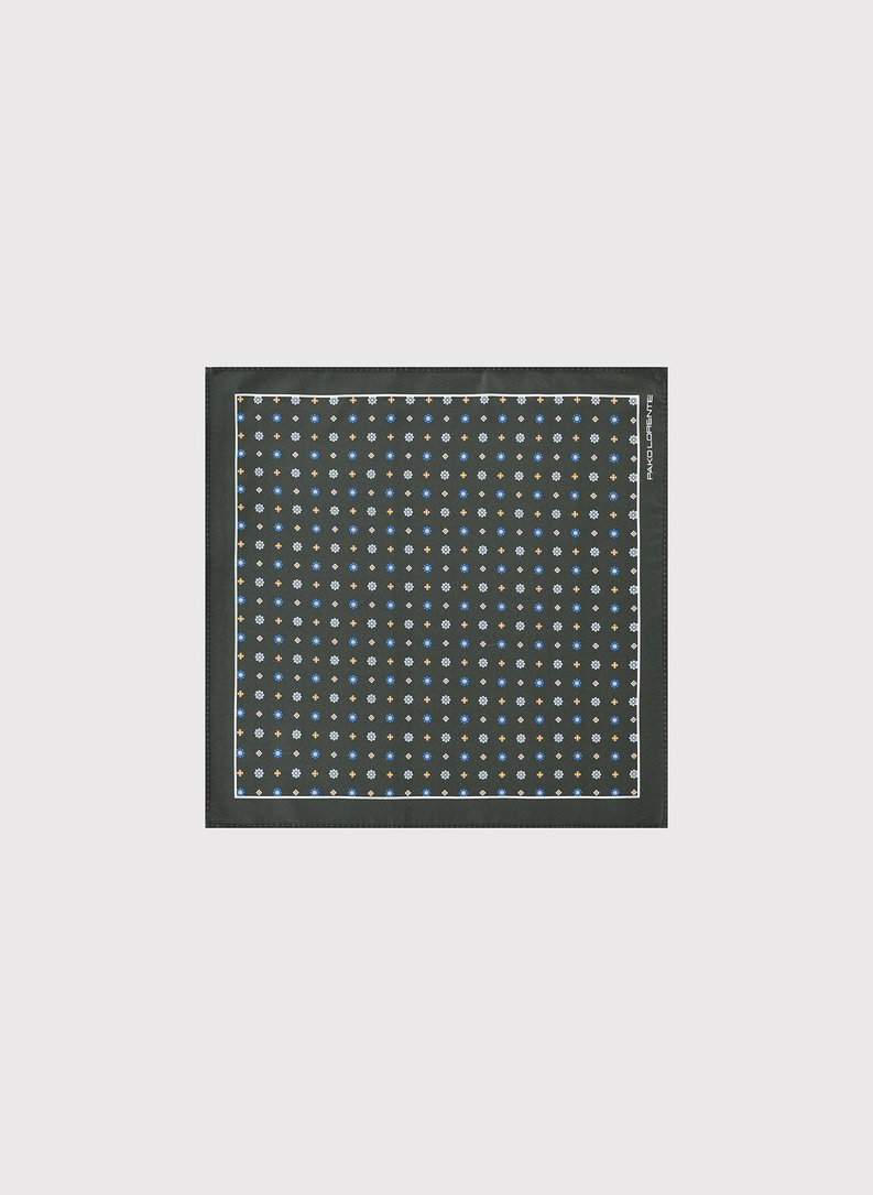 Ciemnozielona poszetka męska paisley