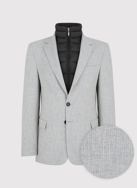 Szara marynarka męska z odpinaną podpinką