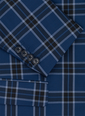 Granatowa marynarka w kratę