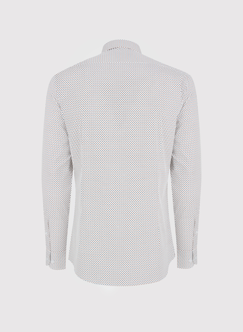 Biała koszula męska w mikrowzór