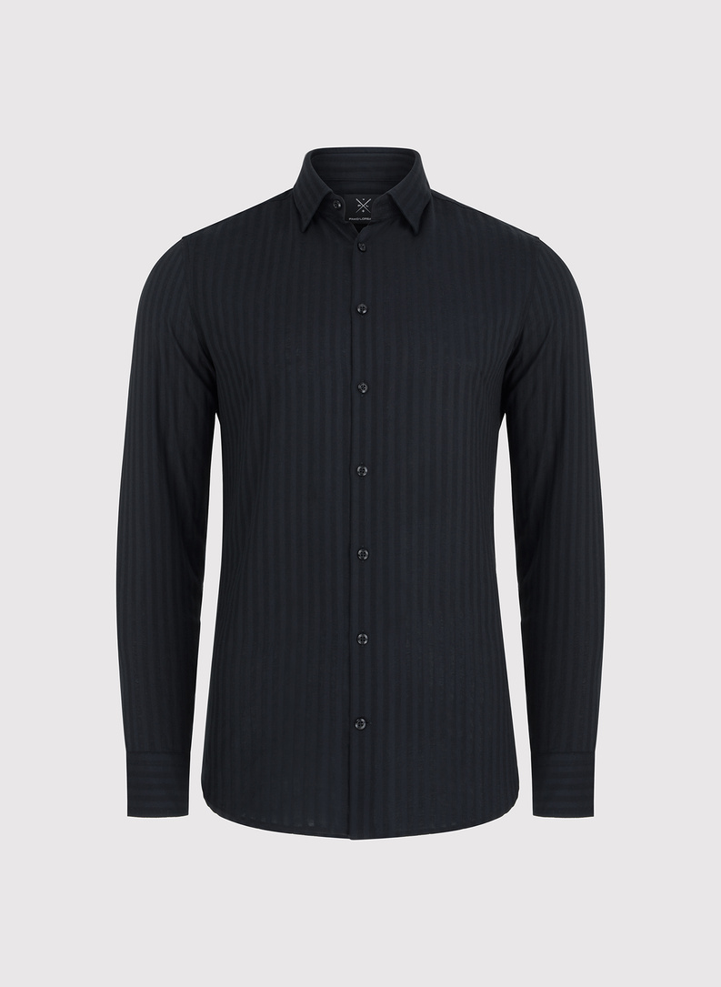 Bawełniana koszula męska w czarnym kolorze