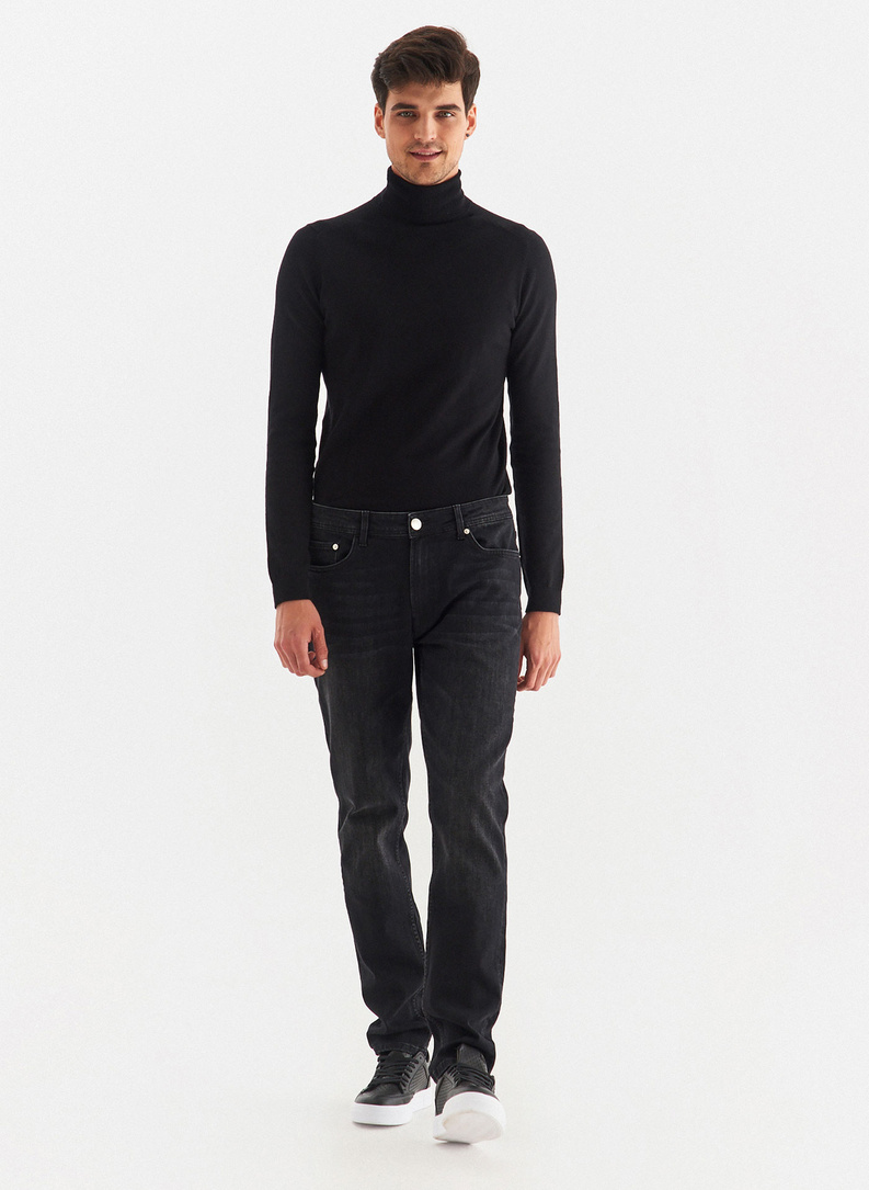 Czarne jeansowe spodnie męskie