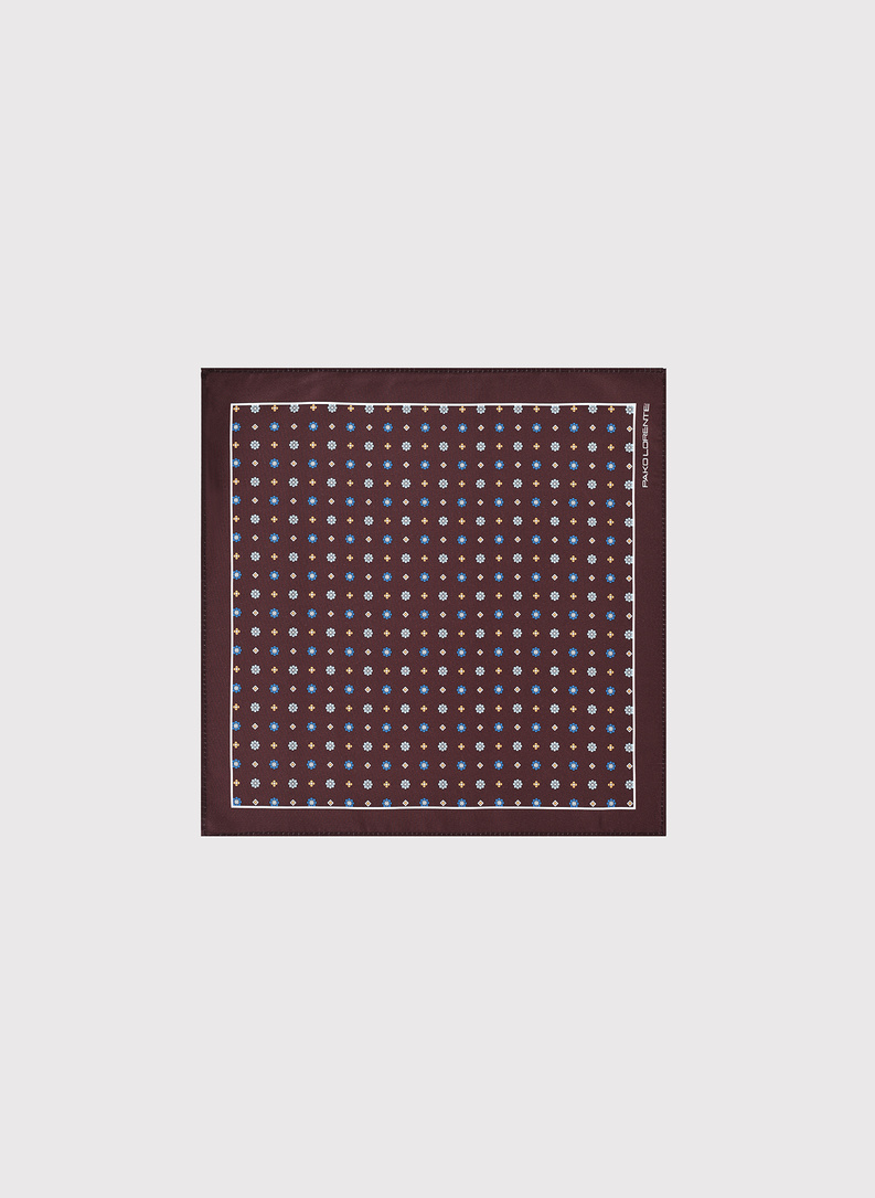 Brązowa poszetka męska paisley