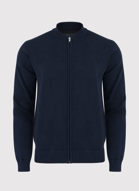 Granatowy rozpinany sweter męski