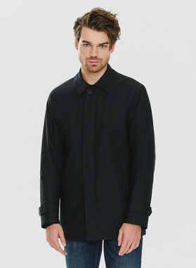 Przejściowy płaszcz męski w kolorze czarnym