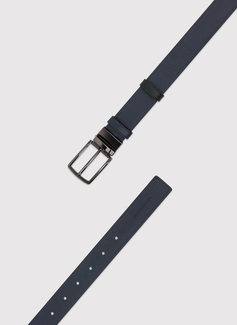 Dwustronny skórzany pasek męski