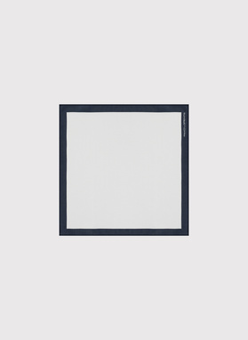 Biała poszetka męska z obwódką