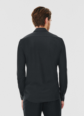 Gładka koszula męska w kolorze czarnym